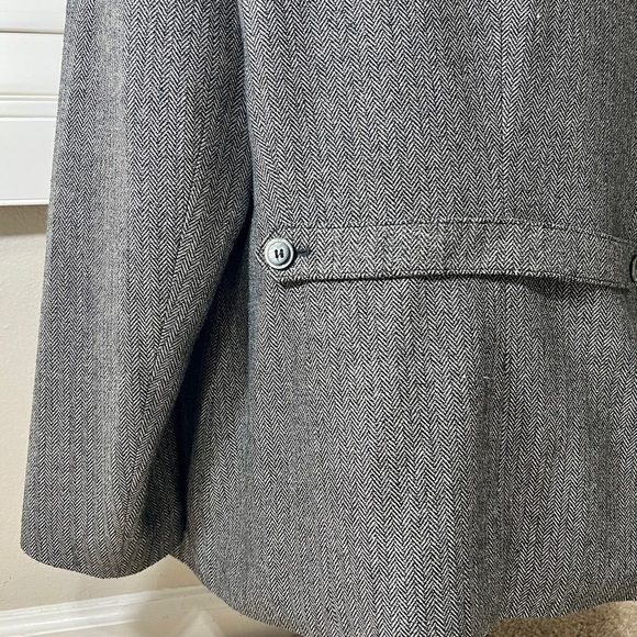 Womens Blazer size 16 Gray Herringbone Jacket Emily Acrylic Wool Career Office - Picture 3 of 9